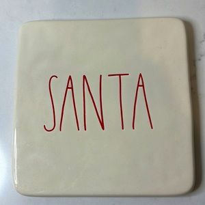 Rae Dunn Santa Square Tile Decor